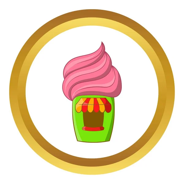 Cupcake casa icono de vector — Vector de stock