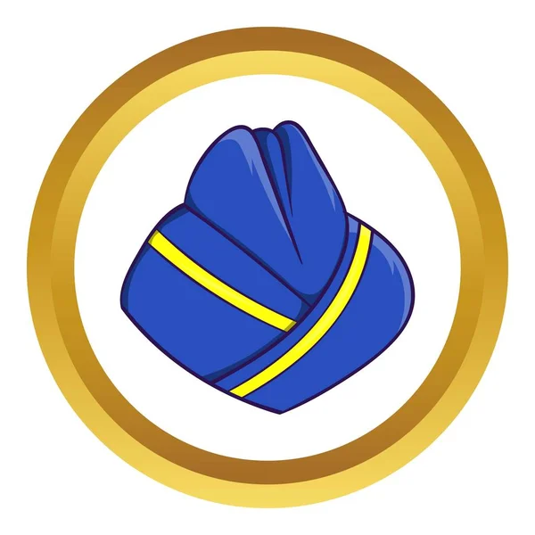 Blauwe voedergewassen cap voor stewardess vector icon — Stockvector