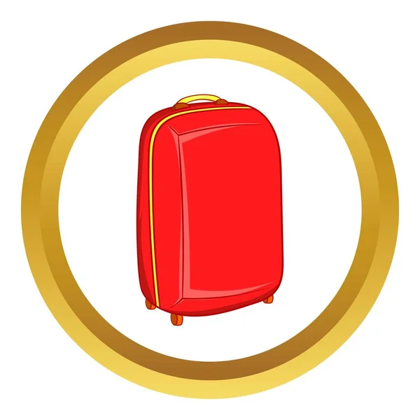 Icono de vector de maleta de viaje rojo — Vector de stock