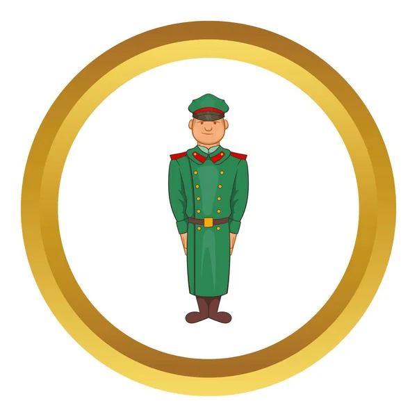 Vojenský důstojník v zimník vektorové ikony — Stockový vektor