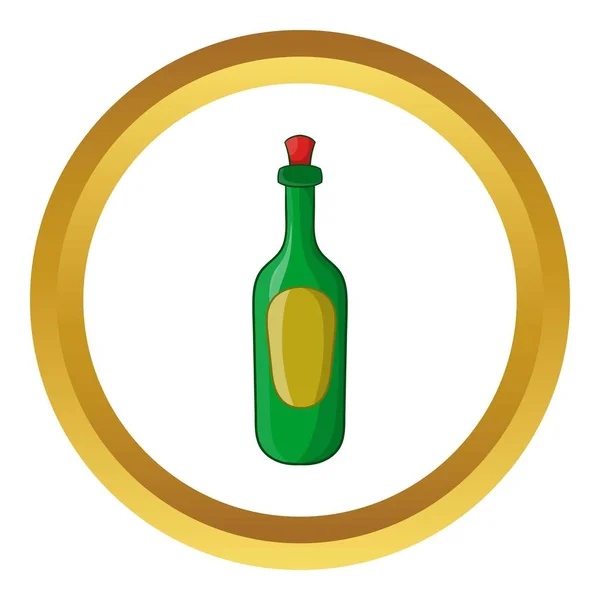 Grüne Flasche Wein-Vektor-Symbol — Stockvektor