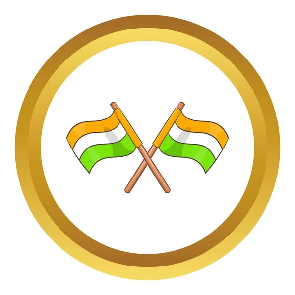 Two crossed flags of India vector icon — Stock Vector