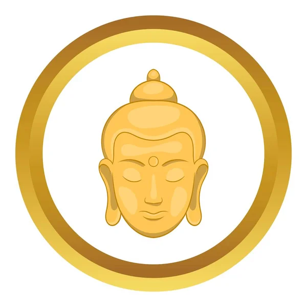Cabeza de Buddha vector icono — Vector de stock