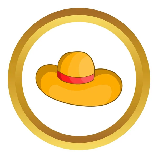 Sombrero de playa para mujer icono vector — Archivo Imágenes Vectoriales