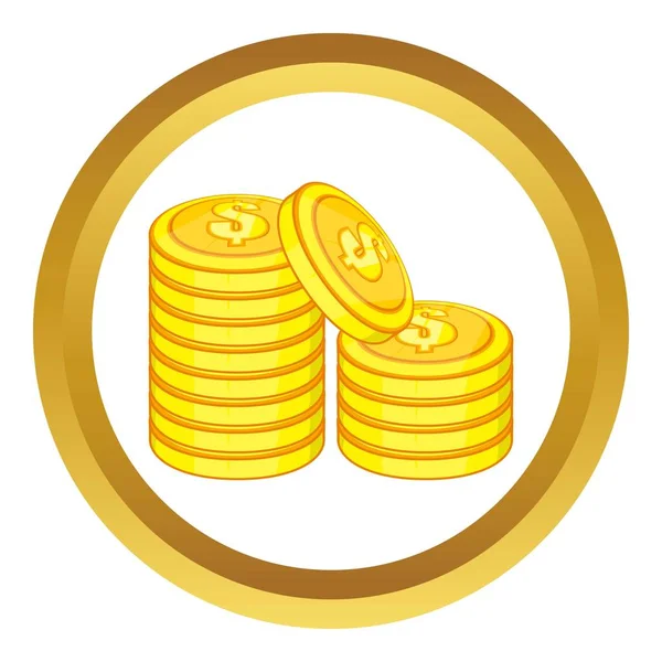 Στοίβα του χρυσού κέρματα εικονίδιο του φορέα — Διανυσματικό Αρχείο