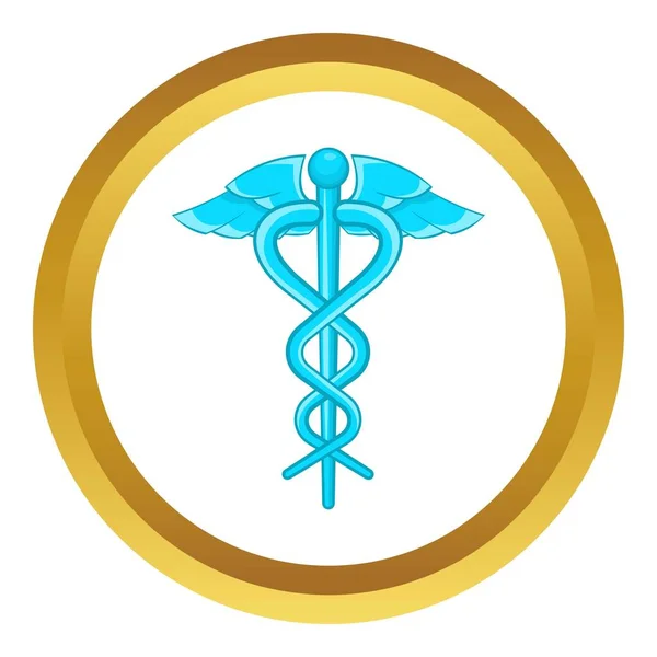 Caduceus símbolo médico icono del vector — Vector de stock