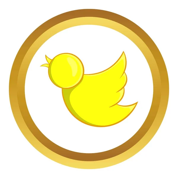 Yellow bird vector icon — Stock Vector