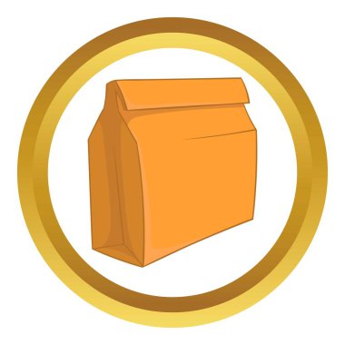 Kağıt torba ile öğle yemeği vektör simgesi