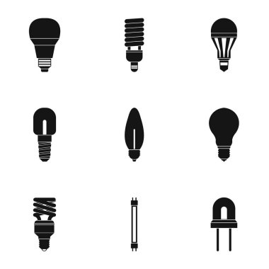 Işık Icons set, basit tarzı