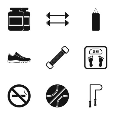 Spor Icons set, basit tarzı