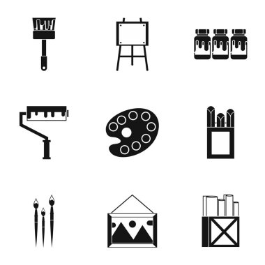 Yaratıcılık sanat Icons set, basit tarzı
