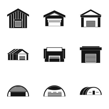 Garajlar Icons set, basit tarzı türleri
