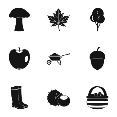 Sonbahar Icons set, basit tarzı