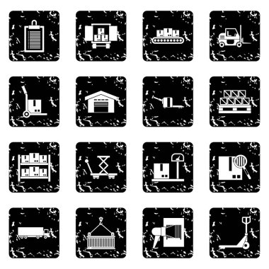 Lojistik Simgeler, grunge tarzı ayarla