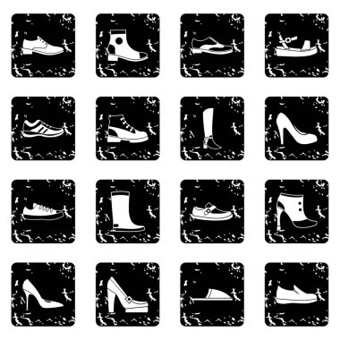 Simgeler, grunge tarzı ayakkabı ayarla