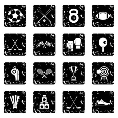 Spor ekipmanları Icons set, basit tarzı