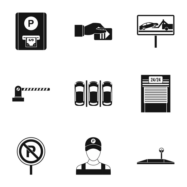 Parkservice Icons Set, einfacher Stil — Stockvektor