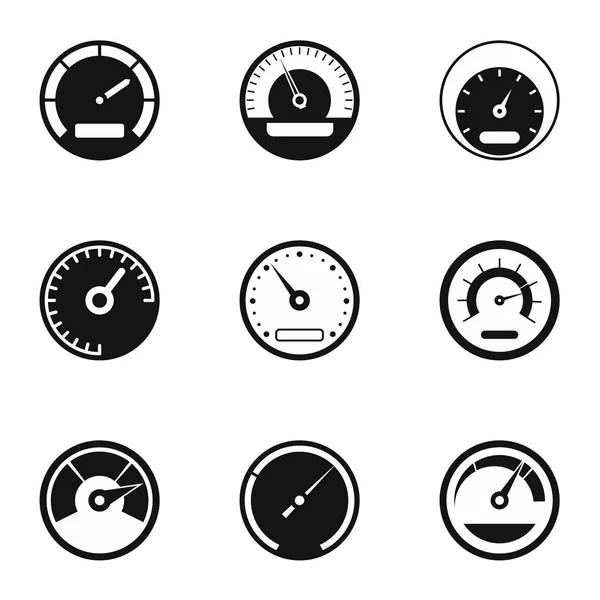 Engine speedometer icons set, simple style — Stock Vector