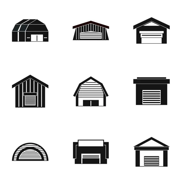 Ensemble d'icônes de garage, style simple — Image vectorielle