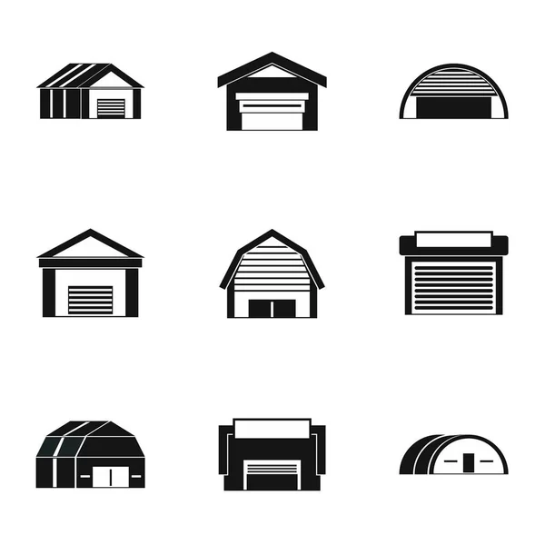 Set di icone di archiviazione, stile semplice — Vettoriale Stock