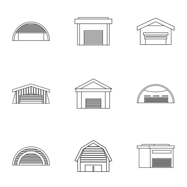 Conjunto de ícones de armazenamento, estilo esboço — Vetor de Stock