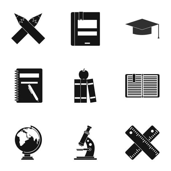 Conjunto de iconos de educación para niños, estilo simple — Vector de stock