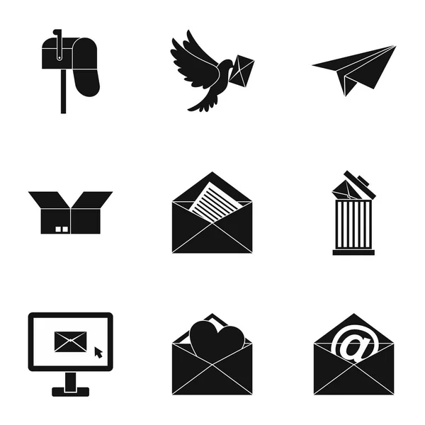 Bericht iconen set, eenvoudige stijl — Stockvector