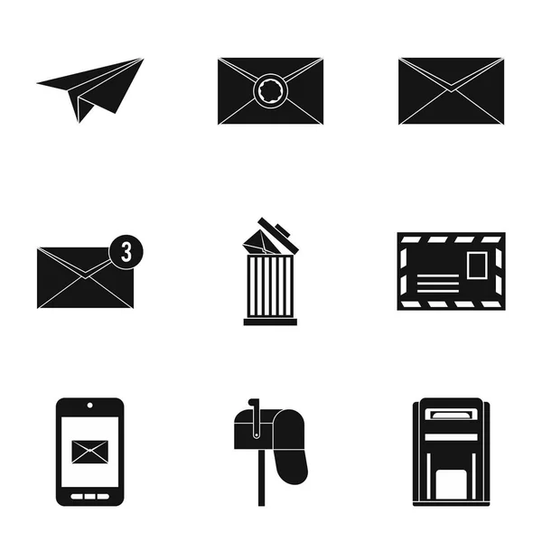 E-iconen set, eenvoudige stijl — Stockvector