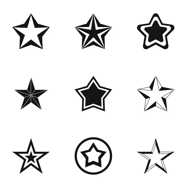 Geometric figure star icons set, simple style — Stock Vector