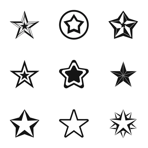 Star icons set, simple style — Stock Vector