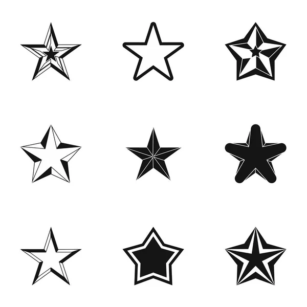 Types of stars icons set, simple style — Stock Vector