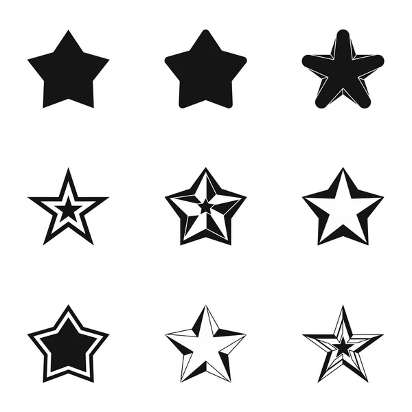 Figure star icons set, simple style — Stock Vector