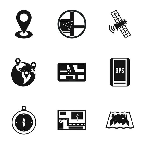 Conjunto de ícones GPS, estilo simples — Vetor de Stock