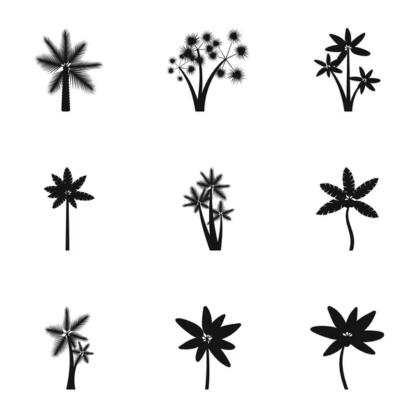 Conjunto de diferentes iconos de palma, estilo simple — Vector de stock