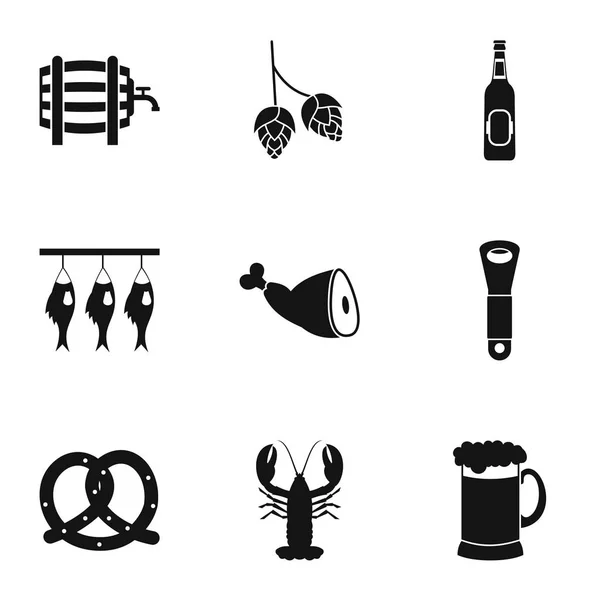 Alcoholic beverage icons set, simple style — Stock Vector