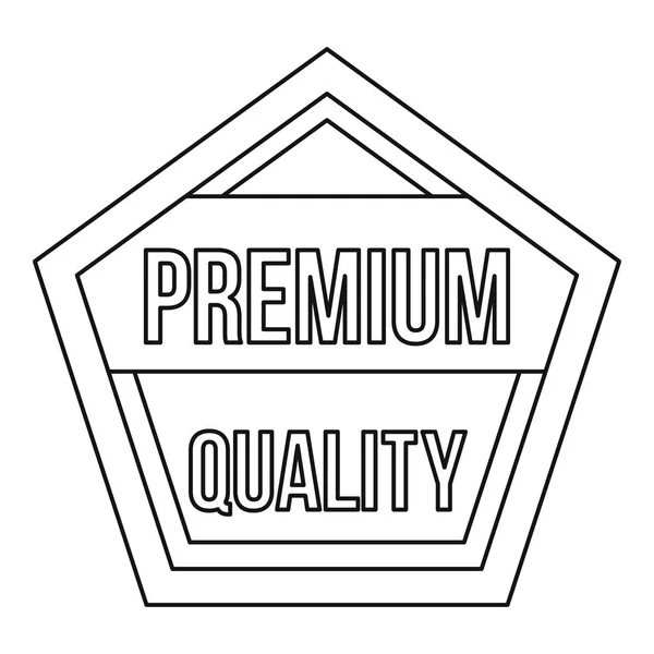 Icono de etiqueta de pentágono de calidad premium, estilo de esquema — Vector de stock