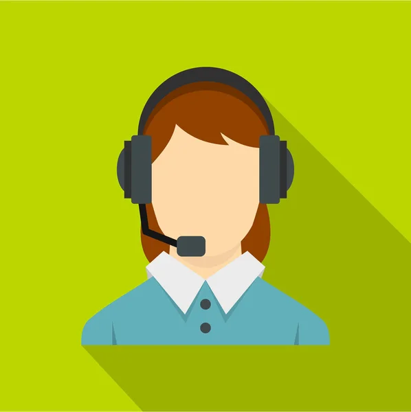 Call center operator met telefoonpictogram hoofdtelefoon — Stockvector