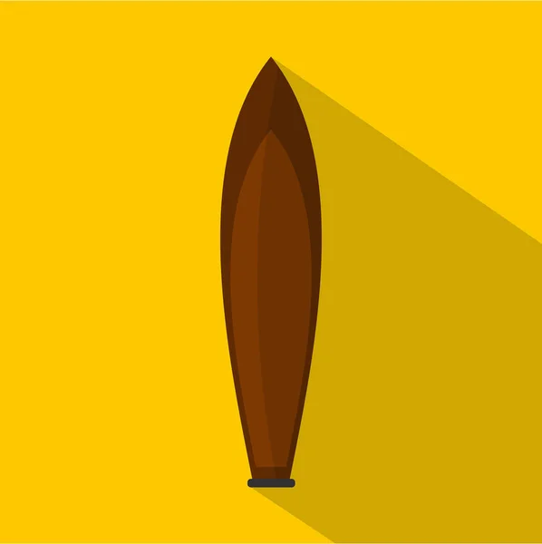Іконка дерев'яного човна, плоский стиль — стоковий вектор