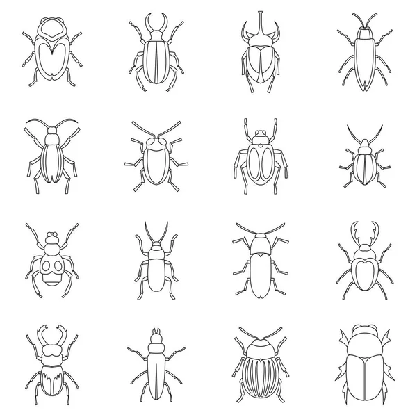 Böcek Icons set, anahat stili