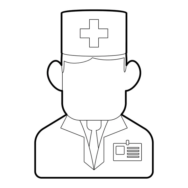 Icono del médico, estilo del esquema — Archivo Imágenes Vectoriales