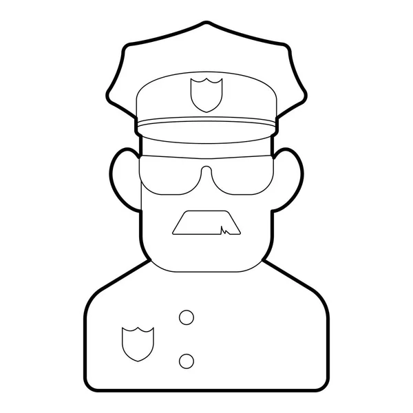 Ícone de policial, estilo esboço — Vetor de Stock