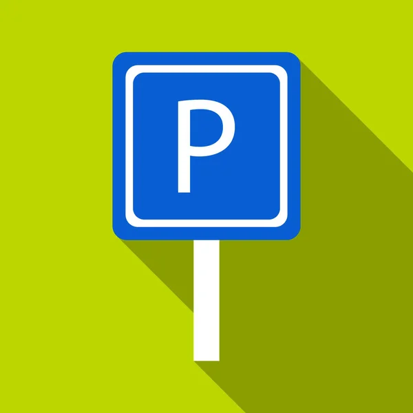 Signo de estacionamiento icono, estilo plano — Vector de stock