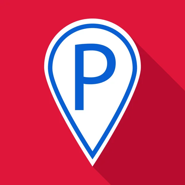 Icono de puntero de aparcamiento, estilo plano — Vector de stock