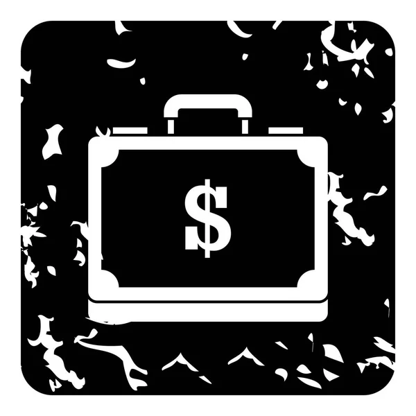 Dollar bag icon, grunge style — Stock Vector
