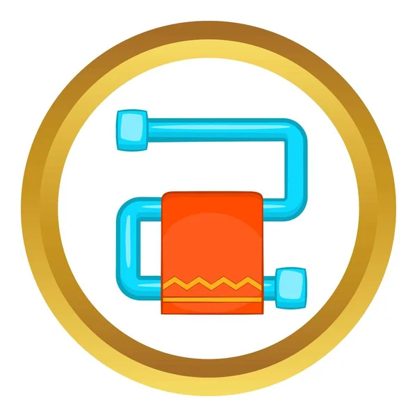 Trilho de toalha aquecido com ícone de vetor de toalha laranja — Vetor de Stock