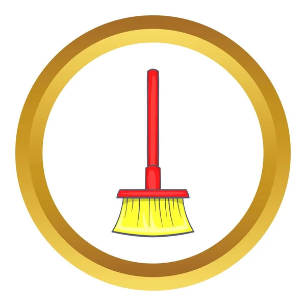 Red brush for a floor vector icon — Stock Vector