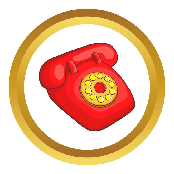 Ícone vetor de telefone vermelho retro —  Vetores de Stock