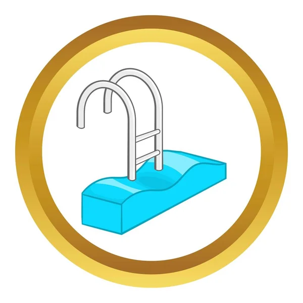 Stairs of the swimming pool vector icon — Stock Vector