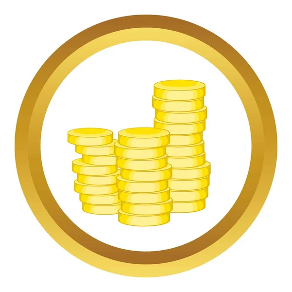 Monete d'oro icona vettoriale — Vettoriale Stock