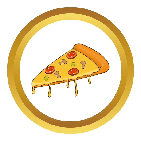 Salami pizza slice wektor ikona — Wektor stockowy